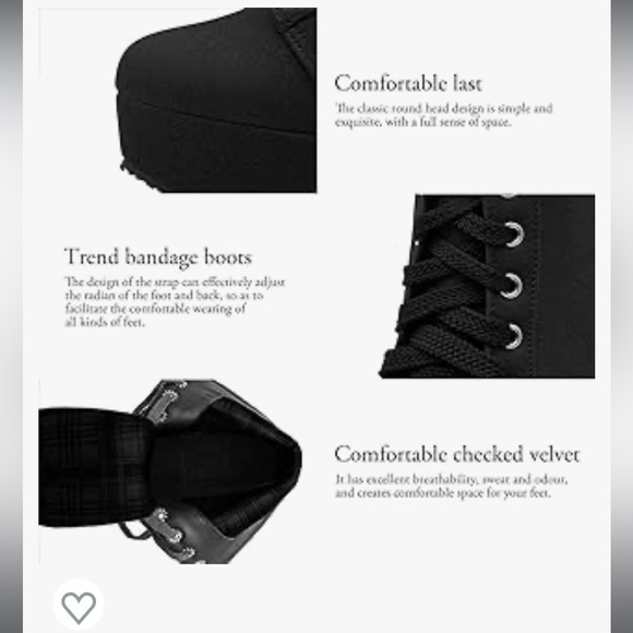 Autumn Round Toe Lace Up Ankle Buckle Chunky High Heel Platform Knight Boots - Picture 4 of 10